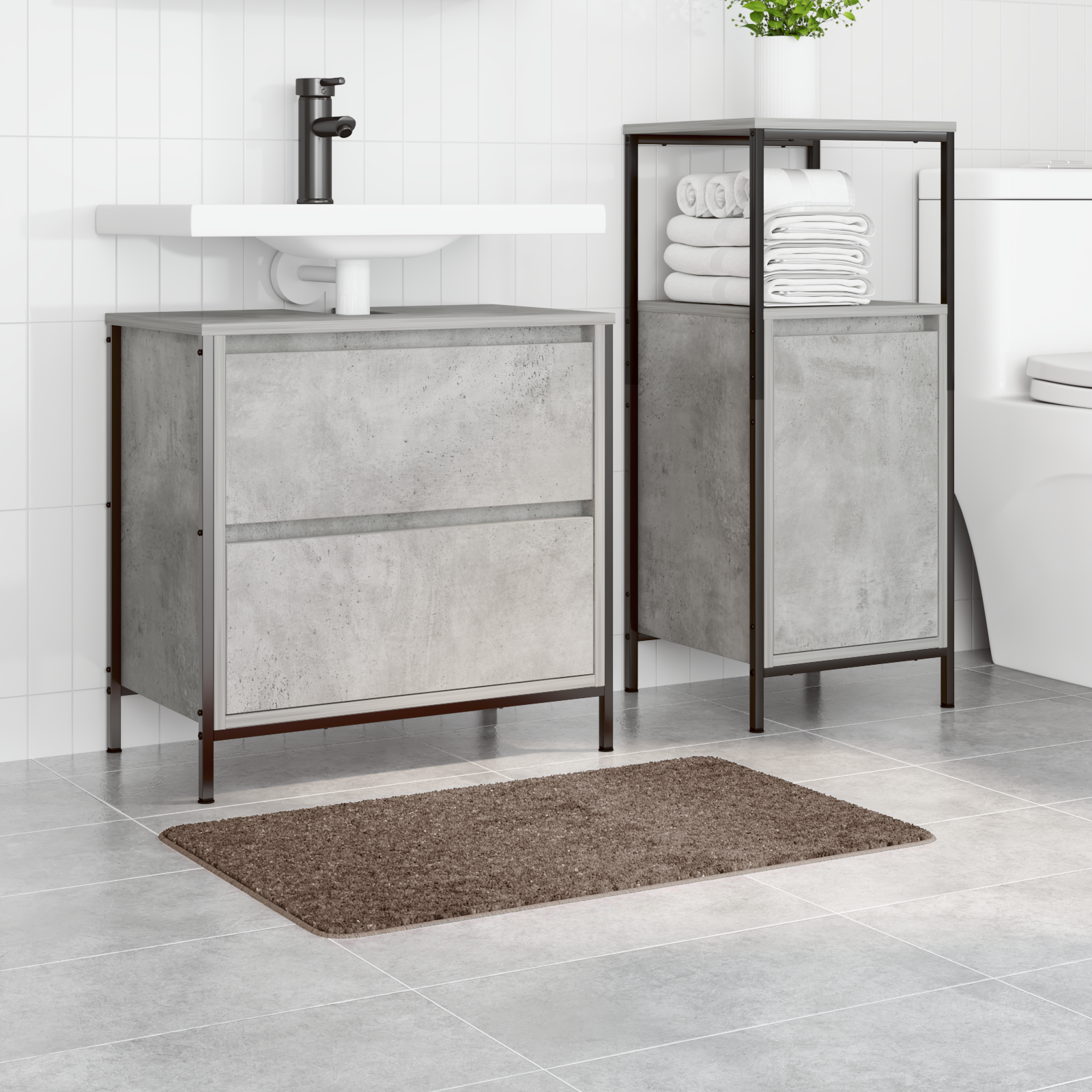 Tappetino da bagno rettangolare marrone 50x80 cm in polipropilene antiscivolo