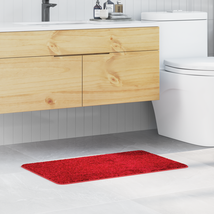 Tappetino da bagno rettangolare rosso 50x80 cm in polipropilene antiscivolo