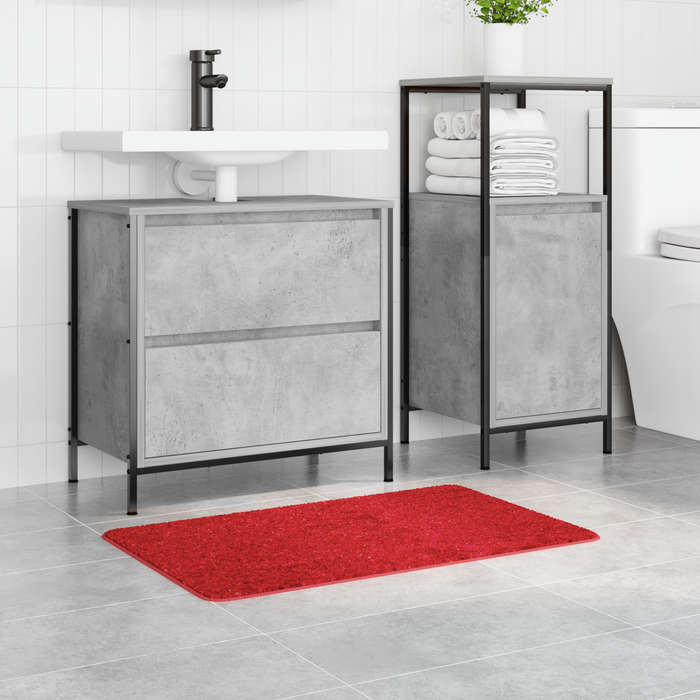 Tappetino da bagno rettangolare rosso 50x80 cm in polipropilene antiscivolo
