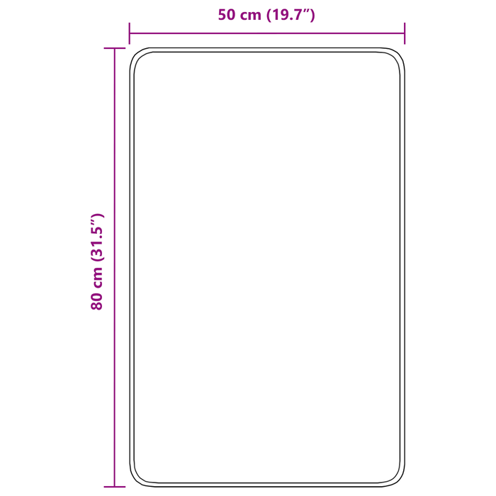Tappetino da bagno rettangolare viola 50x80 cm in polipropilene antiscivolo
