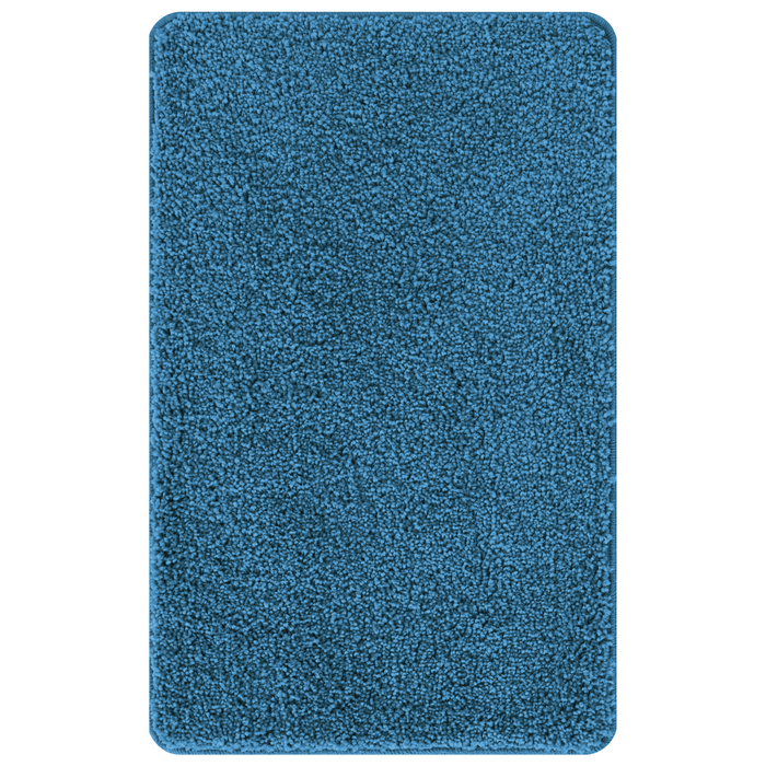 Tappetino da bagno rettangolare blu 50x80 cm in polipropilene antiscivolo
