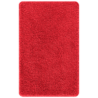 Tappetino da Bagno Rettangolare Rosso 60x90 cm in Polipropilene Antiscivolo