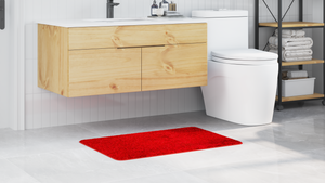 Tappetino da Bagno Rettangolare Rosso 60x90 cm in Polipropilene Antiscivolo