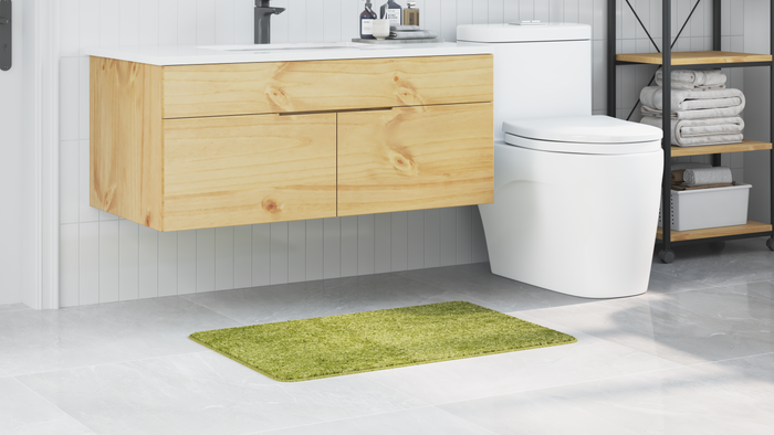 Tappetino da bagno rettangolare verde 60x90 cm in polipropilene antiscivolo