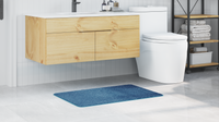 Tappetino da bagno rettangolare blu 60x90 cm polipropilene antiscivolo