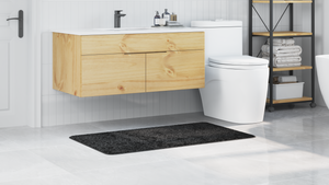 Tappetino da bagno rettangolare grigio scuro 70x120 cm in polipropilene antiscivolo