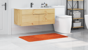 Tappetino da Bagno Rettangolare Arancione 70x120 cm Polipropilene Antiscivolo