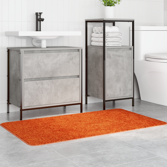 Tappetino da Bagno Rettangolare Arancione 70x120 cm Polipropilene Antiscivolo