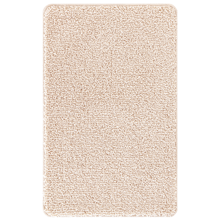 Set di tappetini da bagno 2 pezzi crema in polipropilene antiscivolo