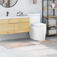 Set di tappetini da bagno 2 pezzi crema in polipropilene antiscivolo