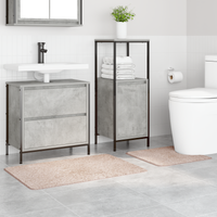 Set di tappetini da bagno 2 pezzi crema in polipropilene antiscivolo