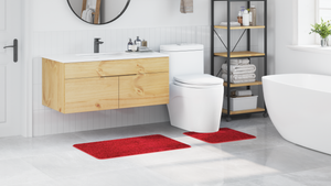 Set di 2 Tappetini da Bagno  Rossi in Polipropilene Antiscivolo