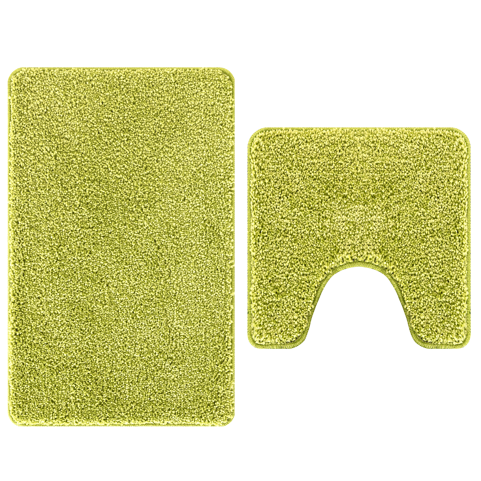 Set di 2 tappetini da bagno  Verde in polipropilene antiscivolo