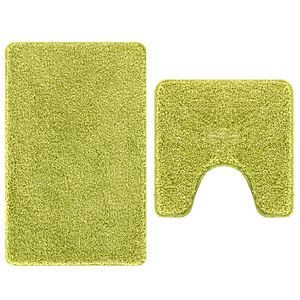 Set di 2 tappetini da bagno  Verde in polipropilene antiscivolo