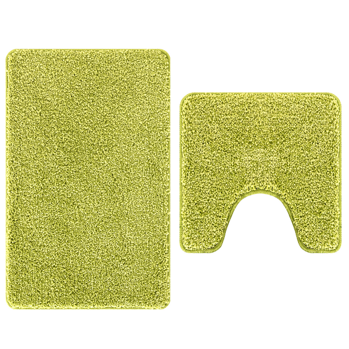 Set di 2 tappetini da bagno  Verde in polipropilene antiscivolo