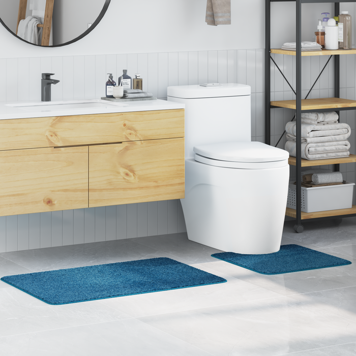 Set di 2 tappetini da bagno  Blu in polipropilene antiscivolo