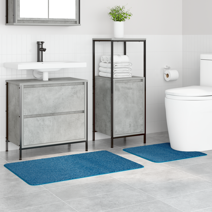 Set di 2 tappetini da bagno  Blu in polipropilene antiscivolo