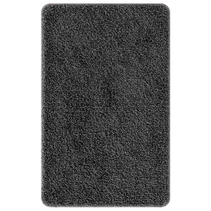 Set di 3 Tappetini da Bagno Grigio Scuro in Polipropilene Antiscivolo