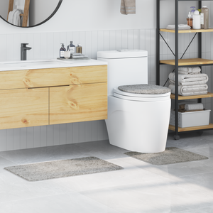 Set di tappetini da bagno 3 pezzi grigi in polipropilene antiscivolo