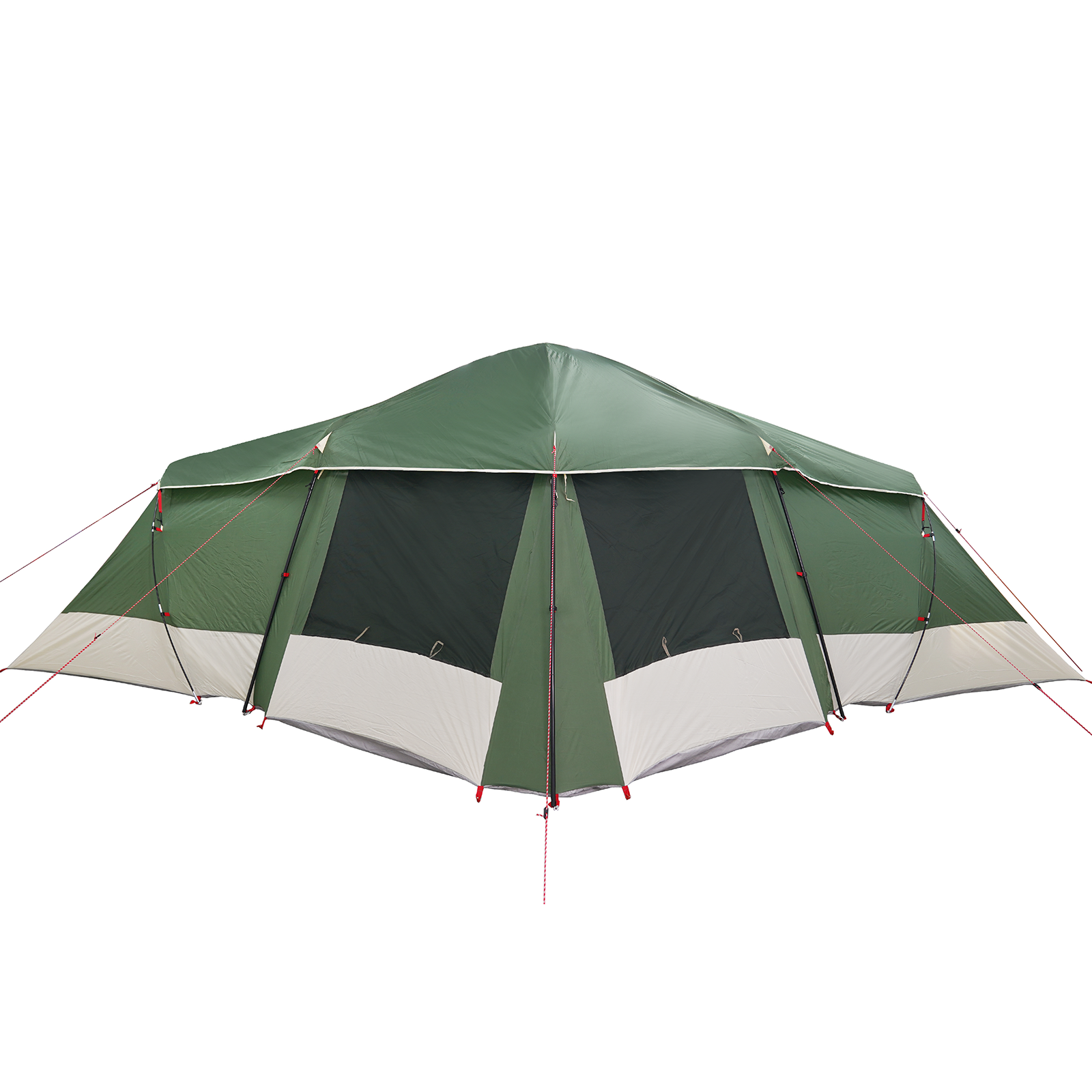 Tenda Familiare  con Finestre a Cupola Verde per 6 Persone Impermeabile