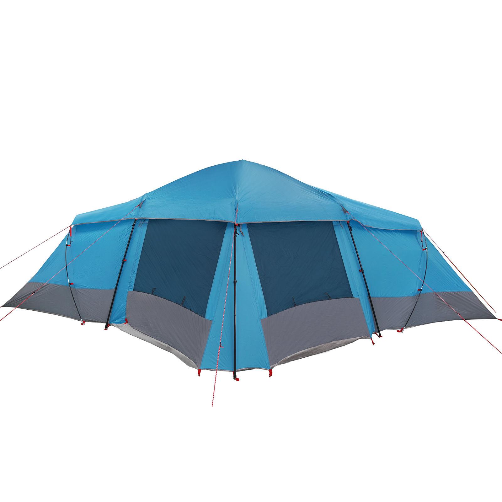 Tenda per Famiglia  con Finestre a Cupola Blu per 4 Persone Impermeabile