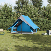 Tenda da Campeggio A-Frame per 3 Persone Blu Impermeabile