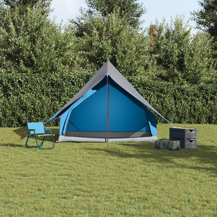 Tenda da Campeggio A-Frame per 3 Persone Blu Impermeabile
