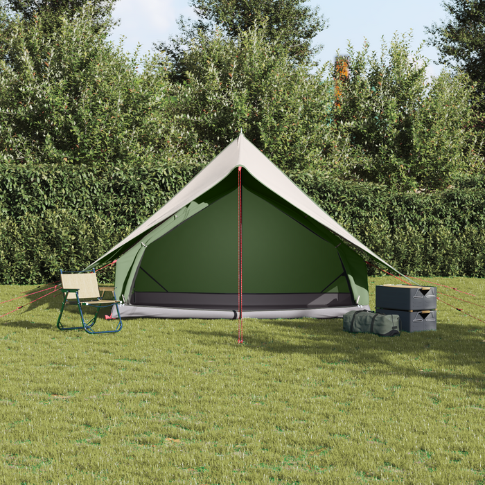 Tenda da Campeggio A-Frame 5 Persone Verde Impermeabile