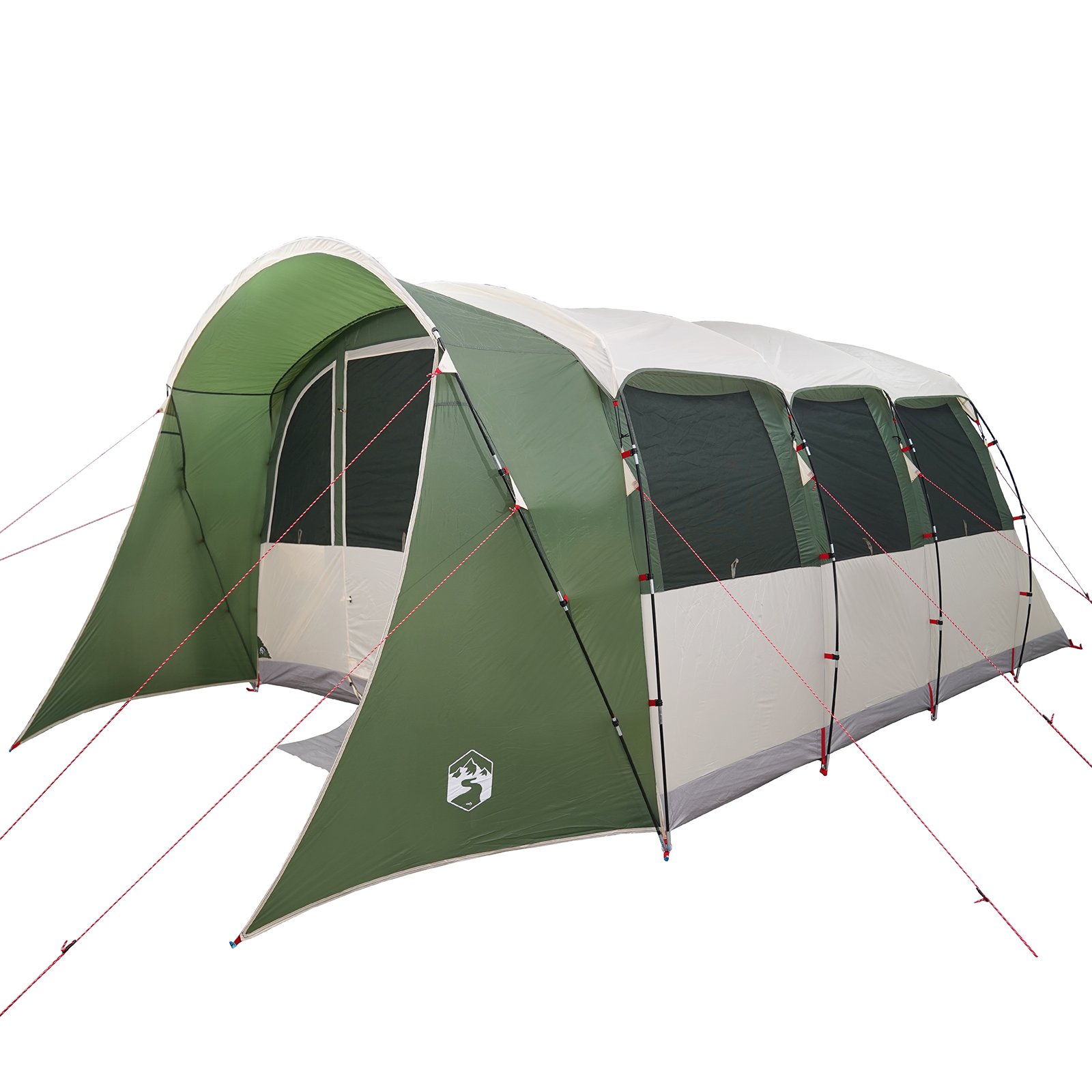 Tenda Familiare  con Finestre Tunnel Verde per 8 Persone Impermeabile