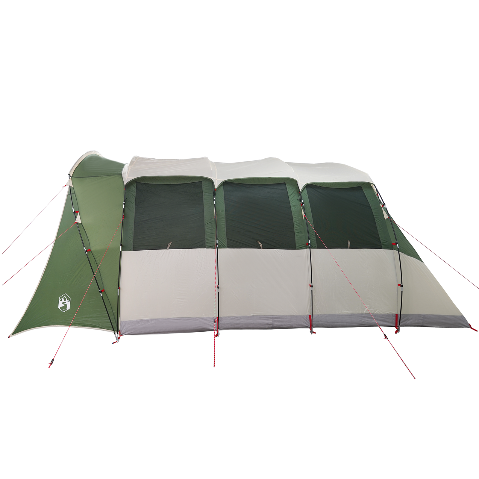 Tenda Familiare  con Finestre Tunnel Verde per 8 Persone Impermeabile