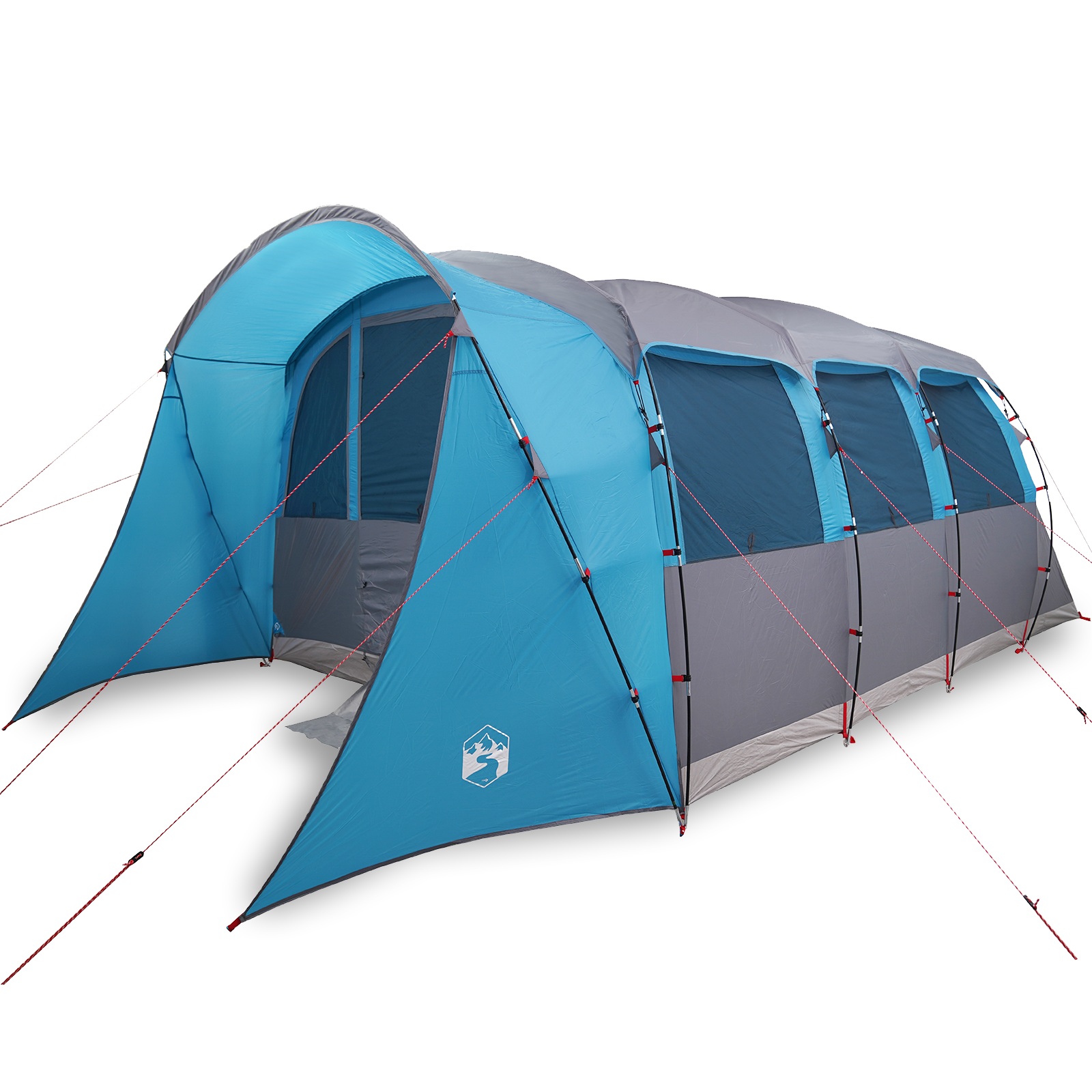Tenda Familiare  con Finestre Tunnel Blu per 8 Persone Impermeabile