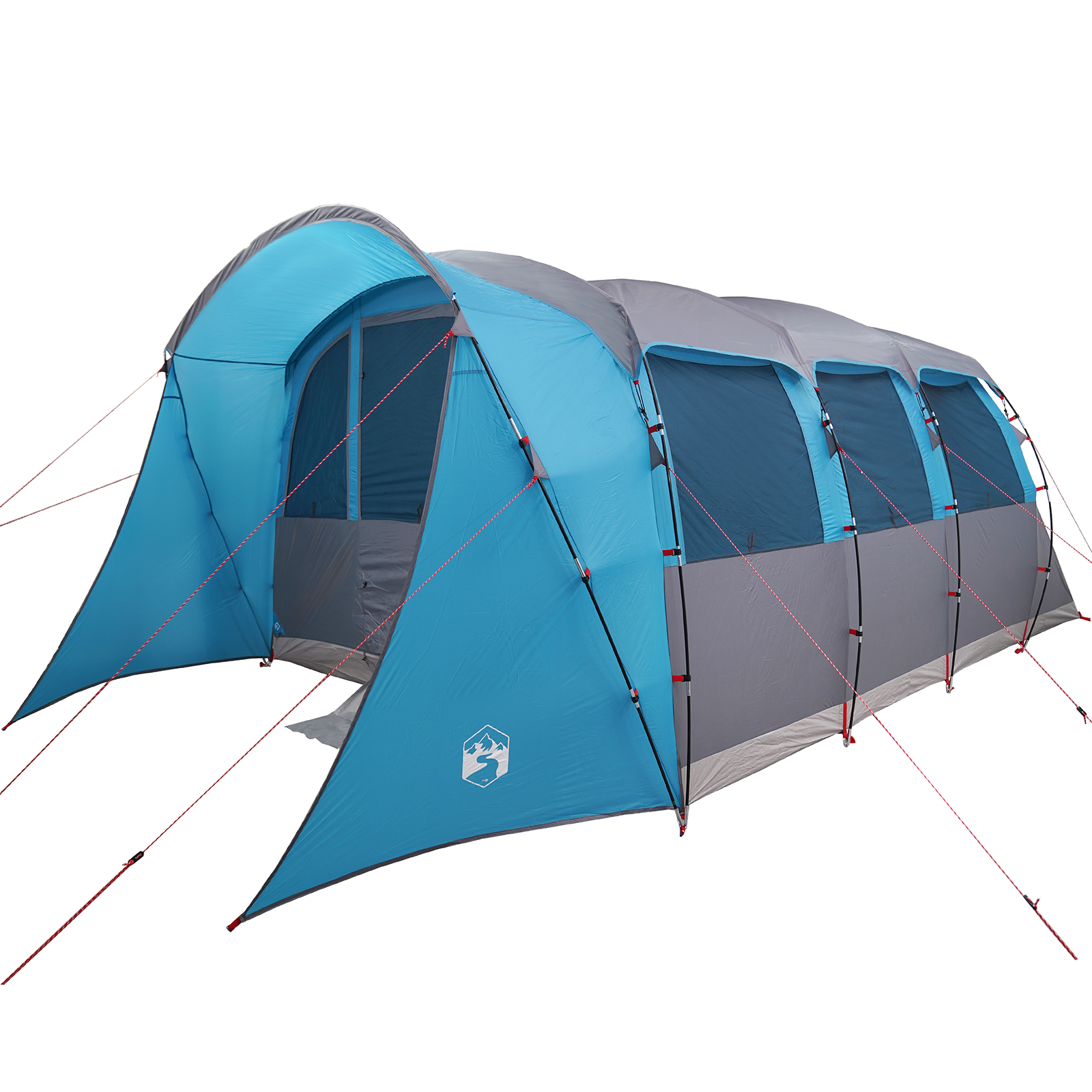 Tenda Familiare  con Finestre Tunnel Blu per 8 Persone Impermeabile