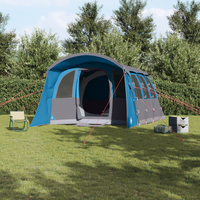 Tenda Familiare  con Finestre Tunnel Blu per 8 Persone Impermeabile