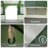 Tenda Familiare  con Finestre a Cupola Verde per 10 Persone Impermeabile