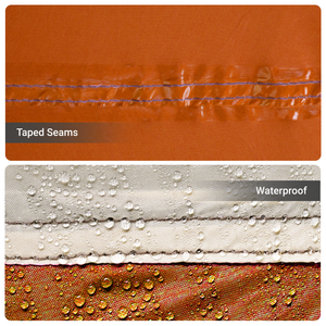 Tenda Familiare con Finestre Dome Grigia e Arancione Impermeabile per 10 Persone