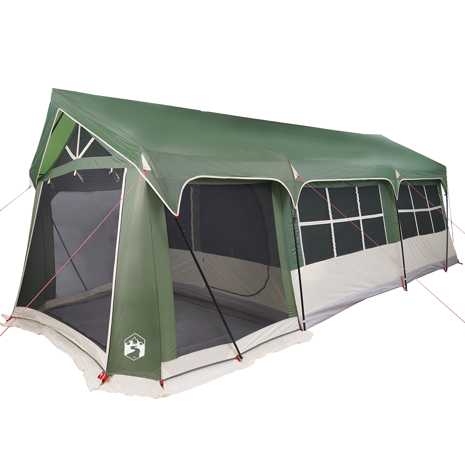 Tenda da Campeggio  con Finestre Verde per 10 Persone Impermeabile