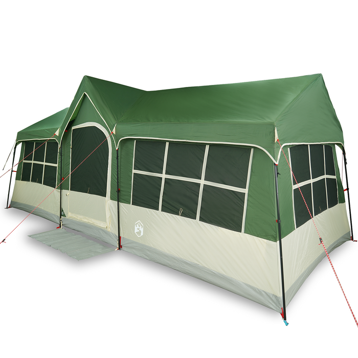 Tenda da Campeggio con Finestre Verde 12-Persone Impermeabile