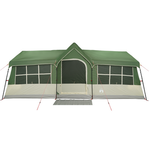 Tenda da Campeggio con Finestre Verde 12-Persone Impermeabile
