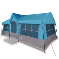 Tenda da campeggio con finestre blu per 12 persone impermeabile