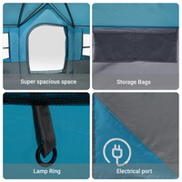 Tenda da campeggio con finestre blu per 12 persone impermeabile