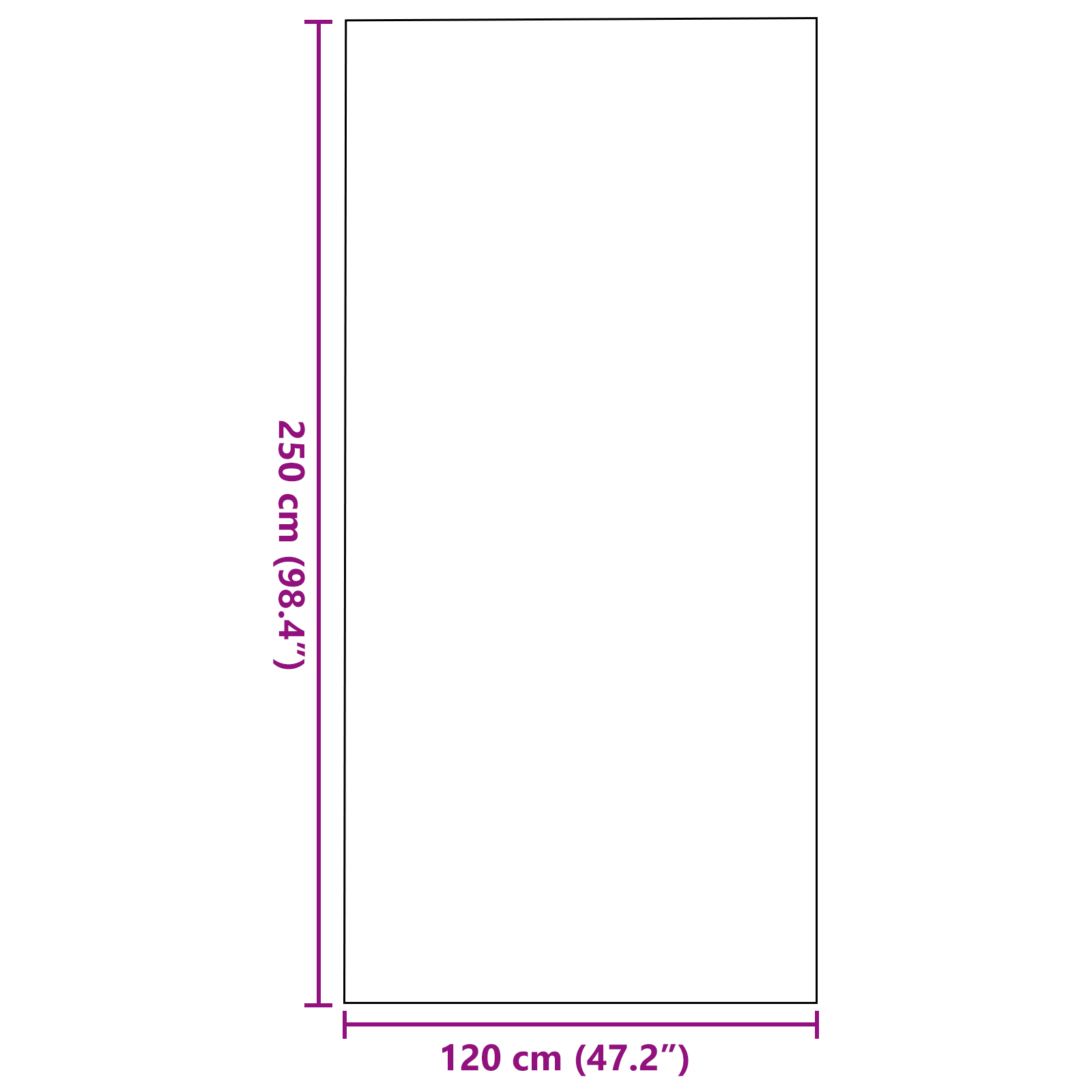 Zerbino Rectangolare Grigio 120x250 cm