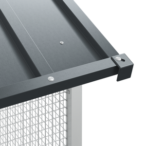 voliera per uccelli  antracite 112x215x141 cm in acciaio