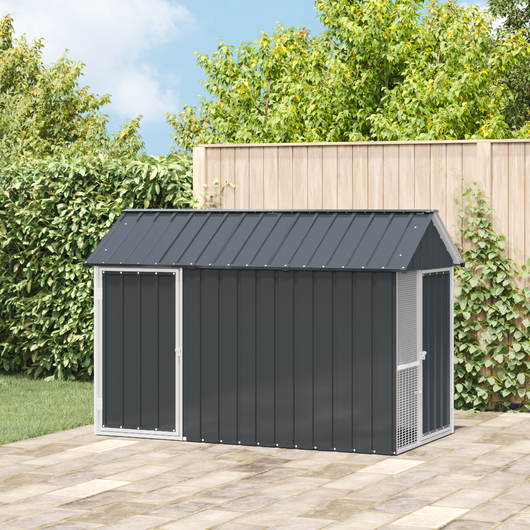 voliera per uccelli  antracite 112x215x141 cm in acciaio