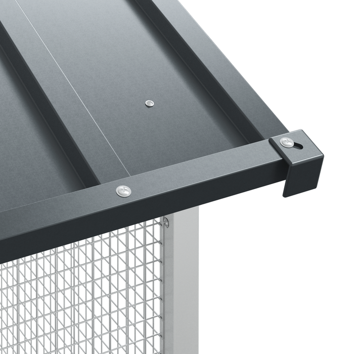 Voliera per Uccelli Antracite 112x227x141 cm Acciaio