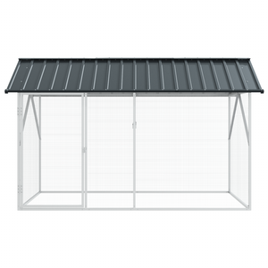 Voliera per Uccelli Antracite 112x227x141 cm Acciaio