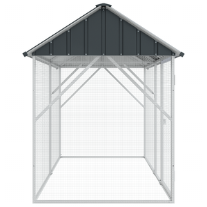 Voliera per Uccelli Antracite 112x227x141 cm Acciaio