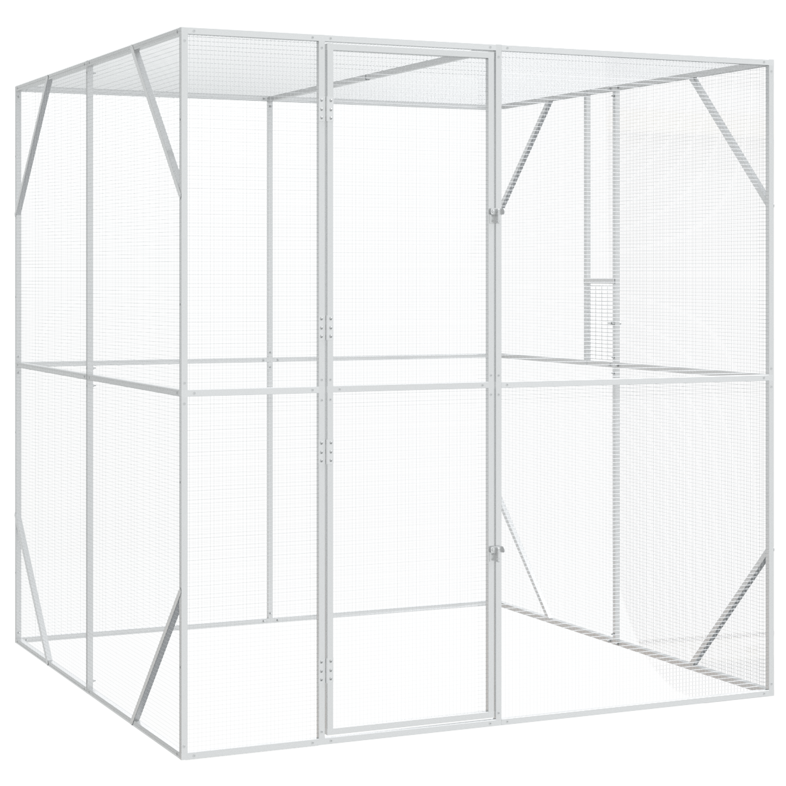 Voliera per Uccelli Antracite 209x202x214 cm Acciaio