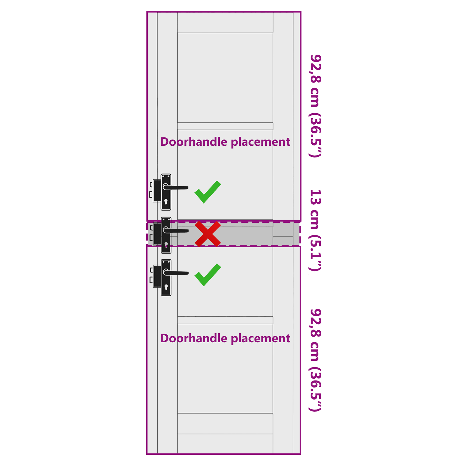 Porta Interna 'ORKDAL'61x198.5 cm in Legno Massello di Pino