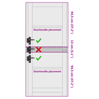 Porta Interna "ORKDAL" 83x202x4 cm Porta in Legno Massello di Pino
