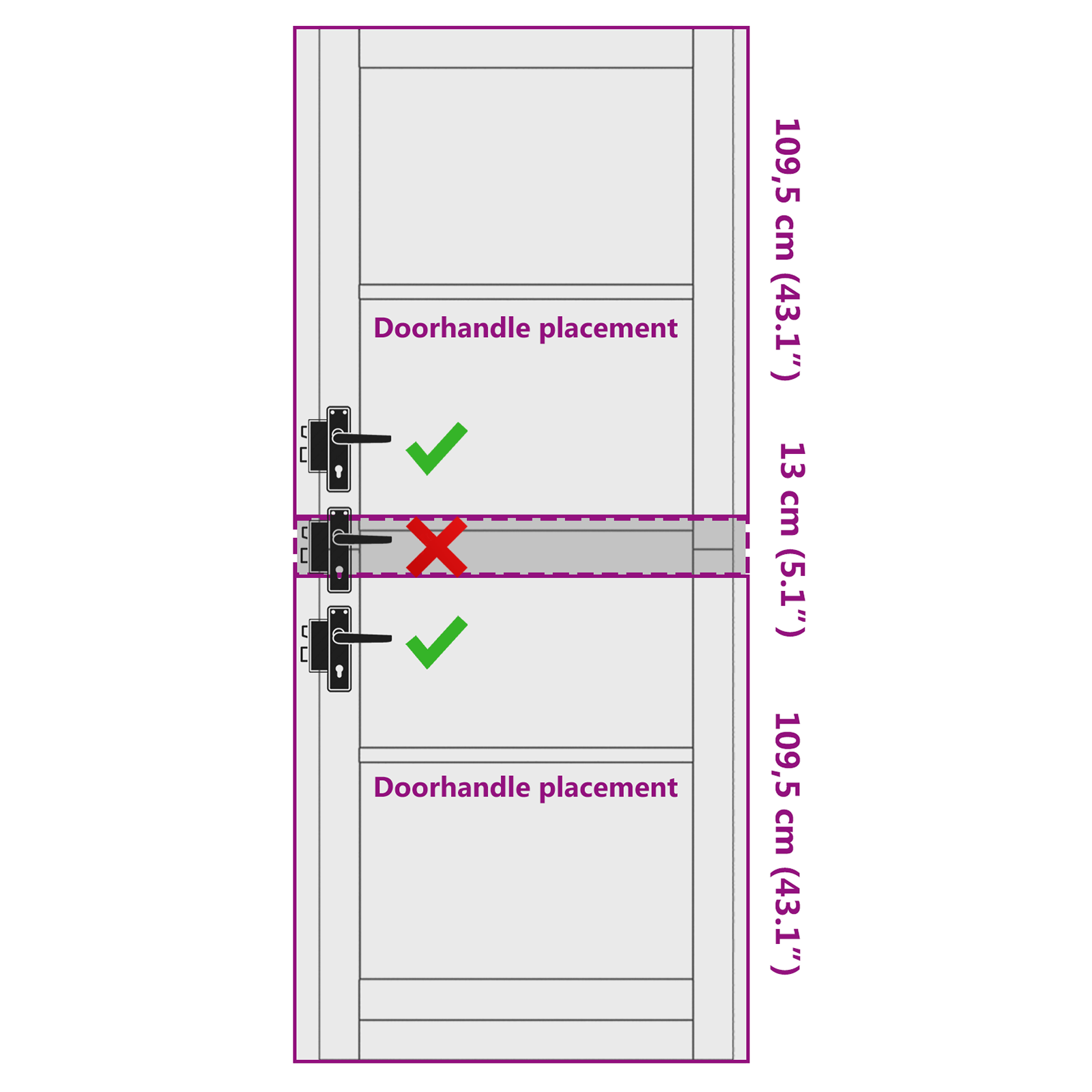 porta interna "ORKDAL" 83x232x4 cm in legno massello di pino
